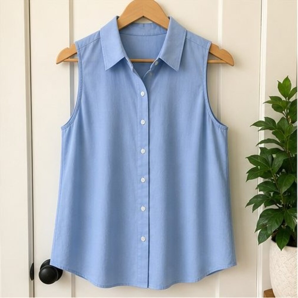 Blue Button Blouse